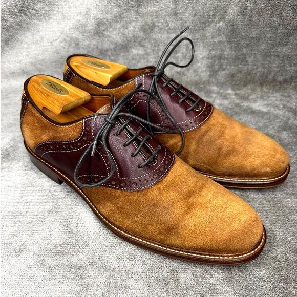 Johnston & Murphy Suede Saddle Oxford Brown 10M Rubber Sole main image 6
